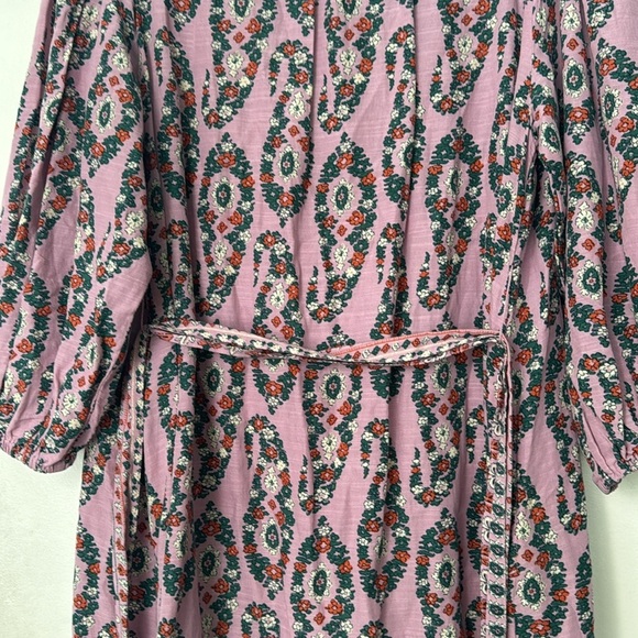 Knox Rose Purple Paisley Cottage-core Peasant Belted Midi Dress Size XS - Picture 8 of 8